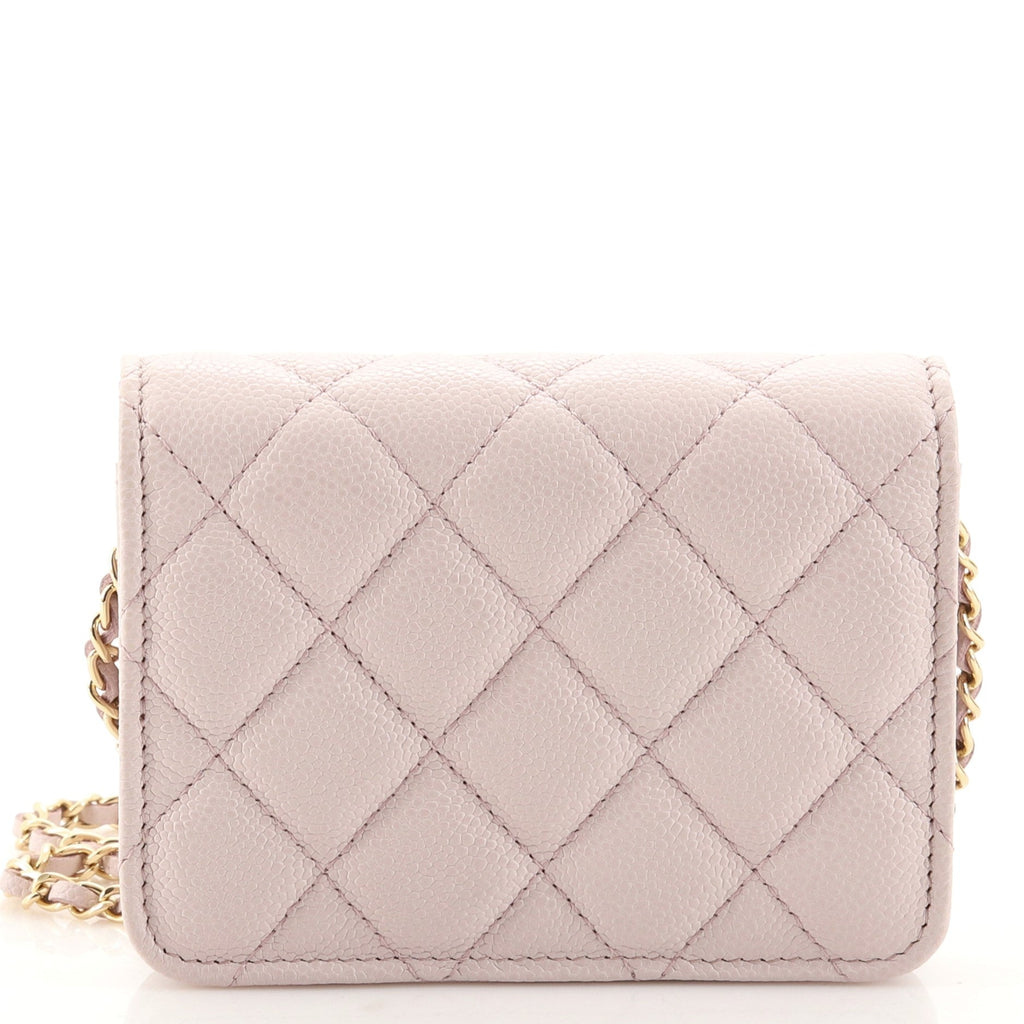 Miss Coco Strap Flap Clutch with Chain Quilted Caviar Mini
