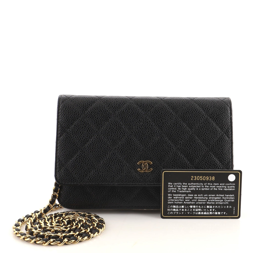 Wallet on Chain Quilted Caviar Mini