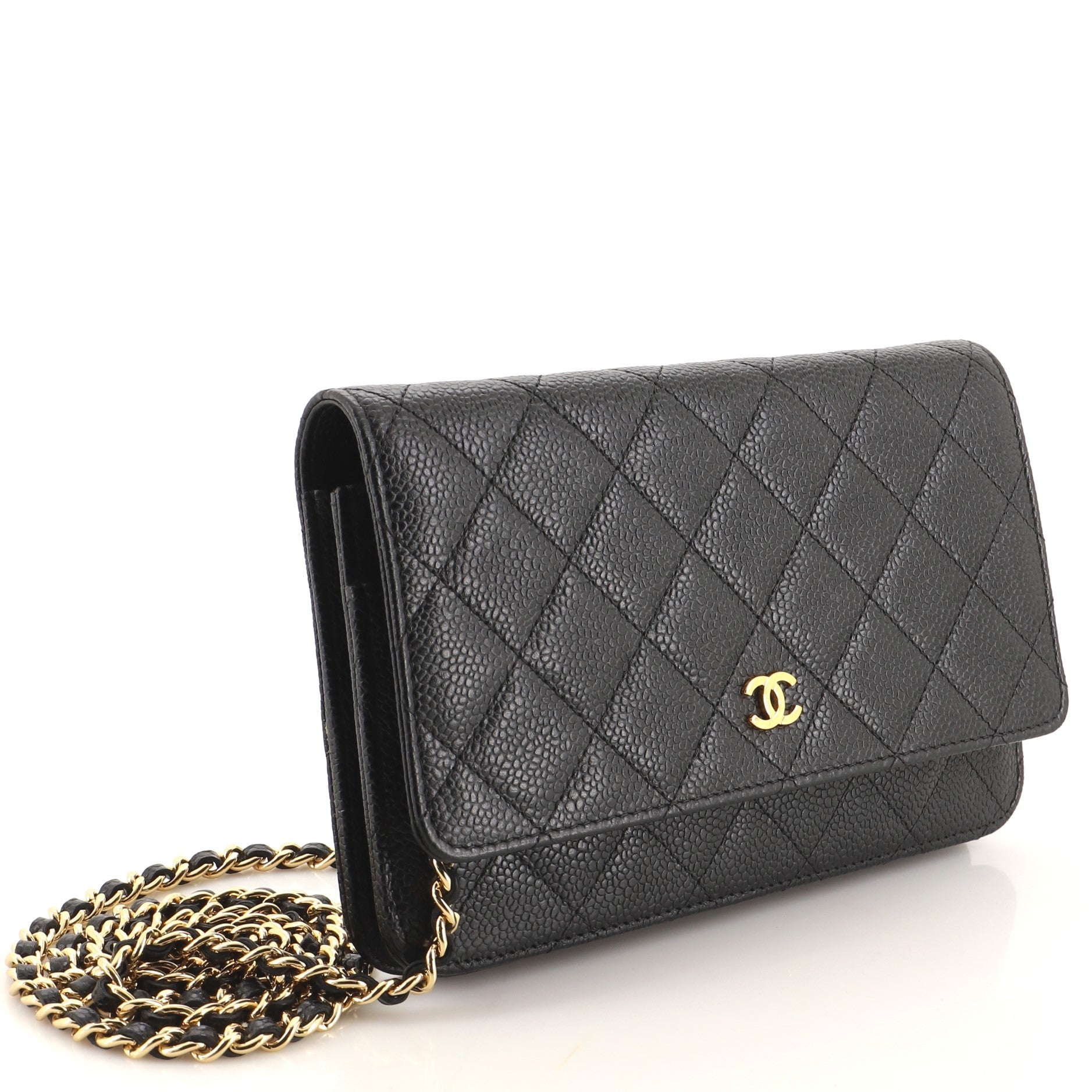 Wallet on Chain Quilted Caviar Mini