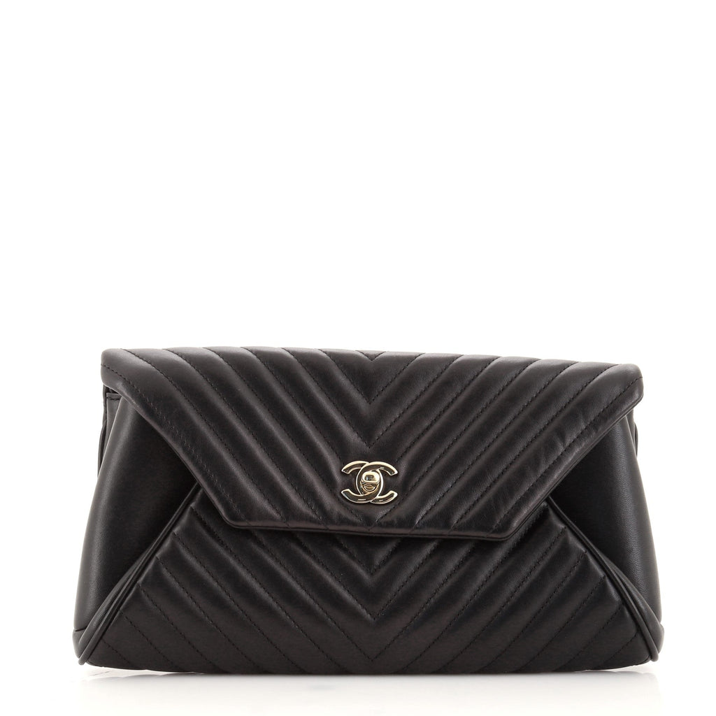 Fold Up Again Clutch Chevron Sheepskin