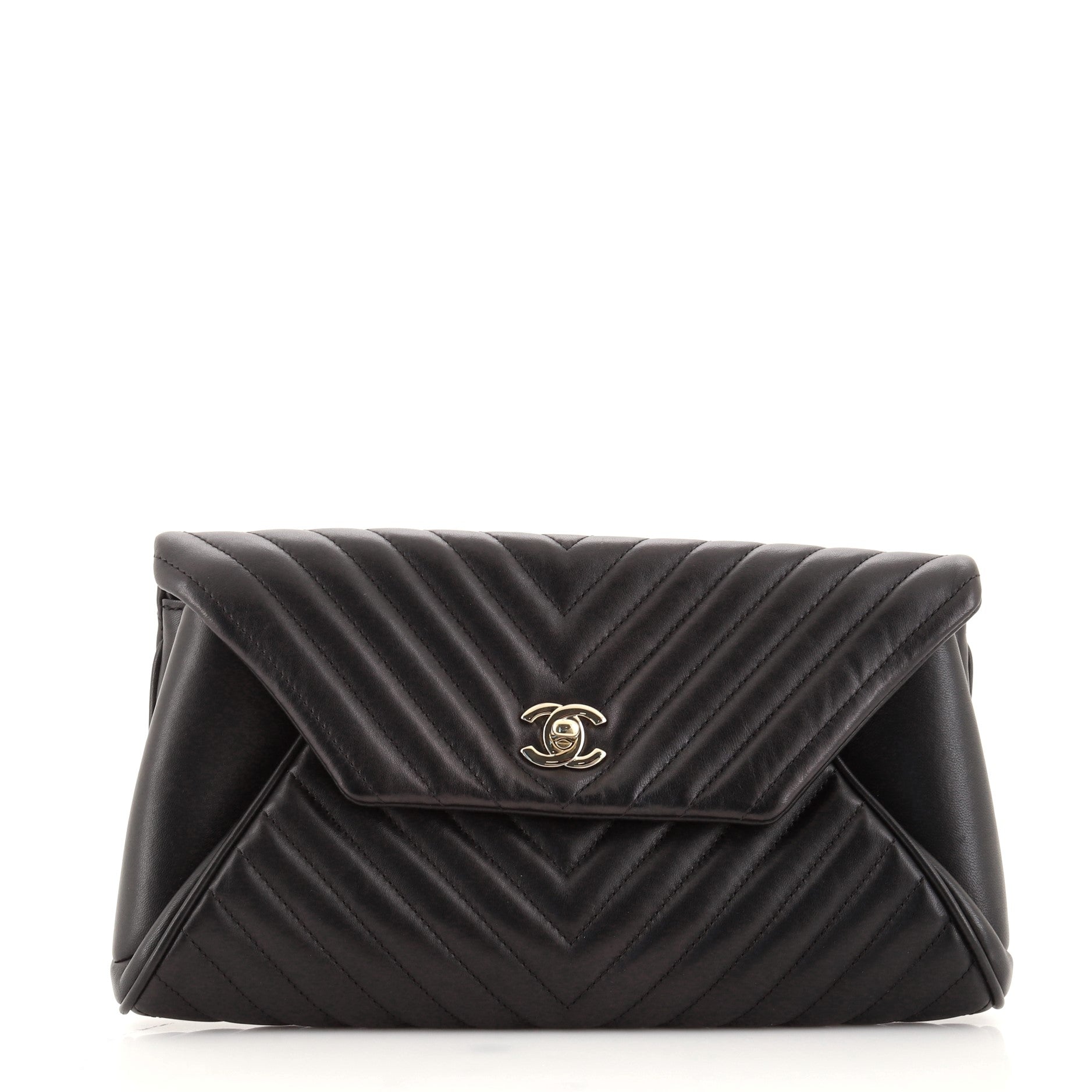 Fold Up Again Clutch Chevron Sheepskin