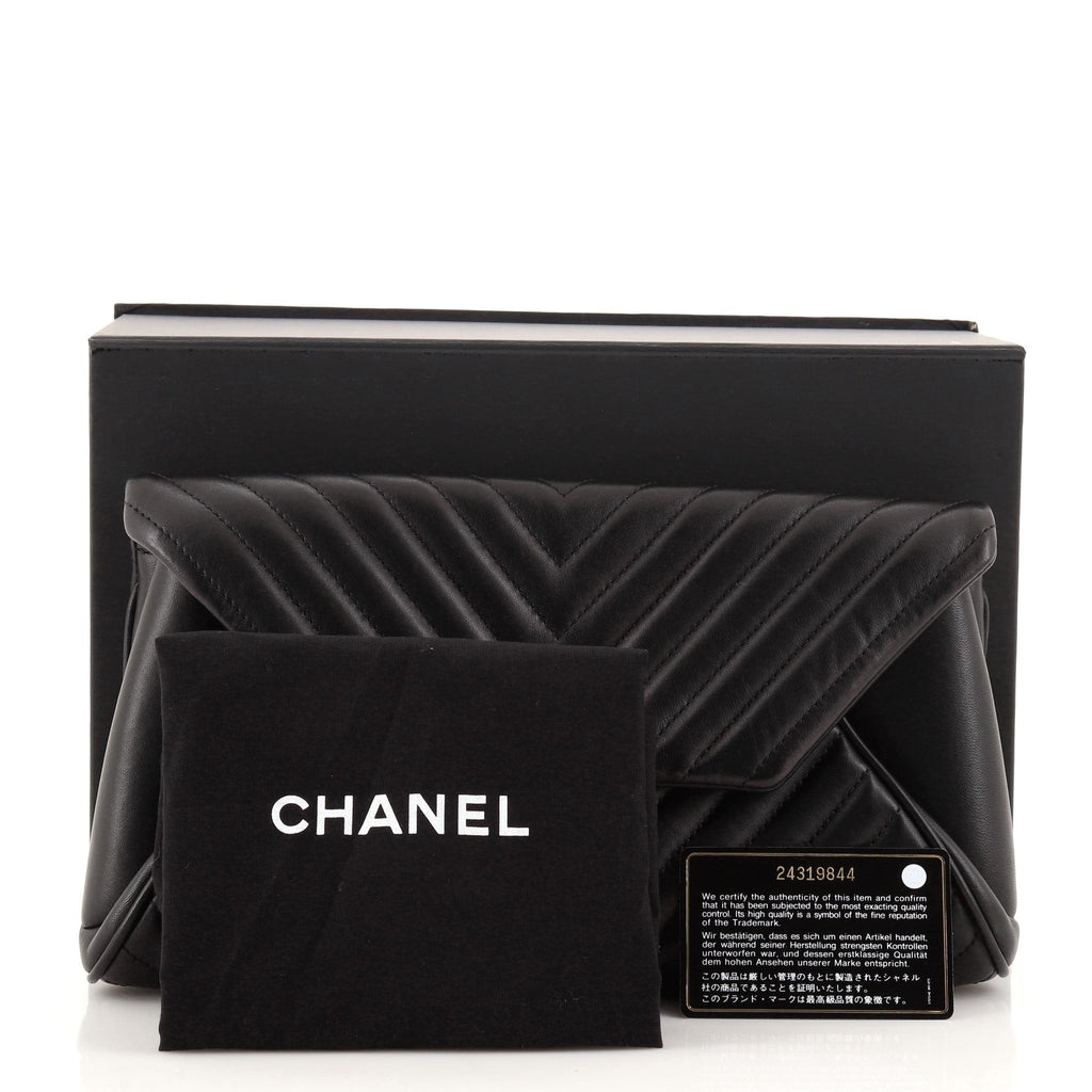 Fold Up Again Clutch Chevron Sheepskin