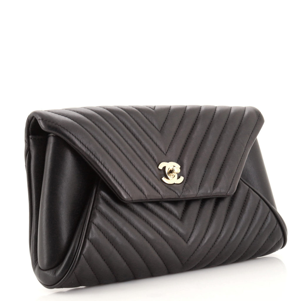 Fold Up Again Clutch Chevron Sheepskin