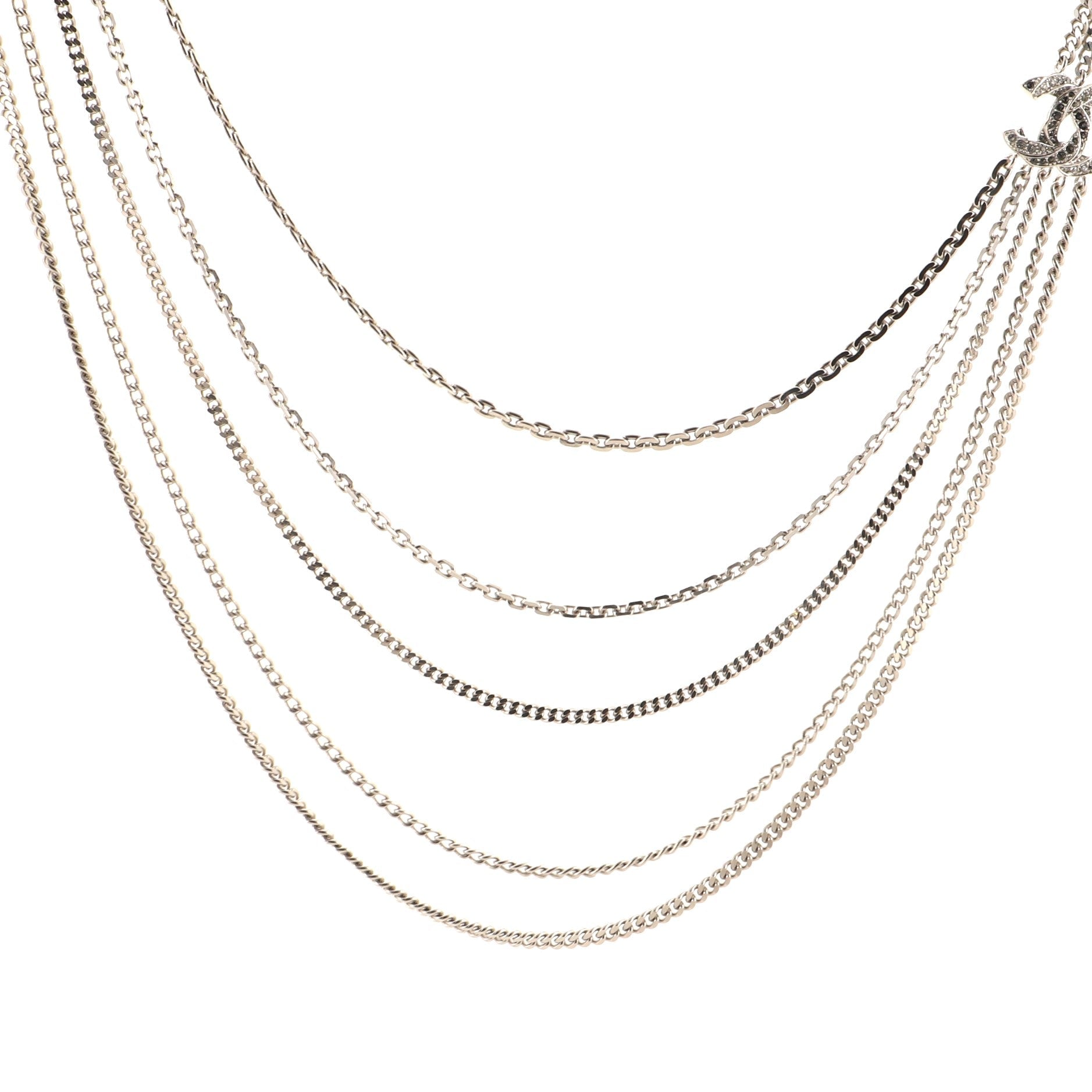 Multistrand CC Necklace Metal with Crystals