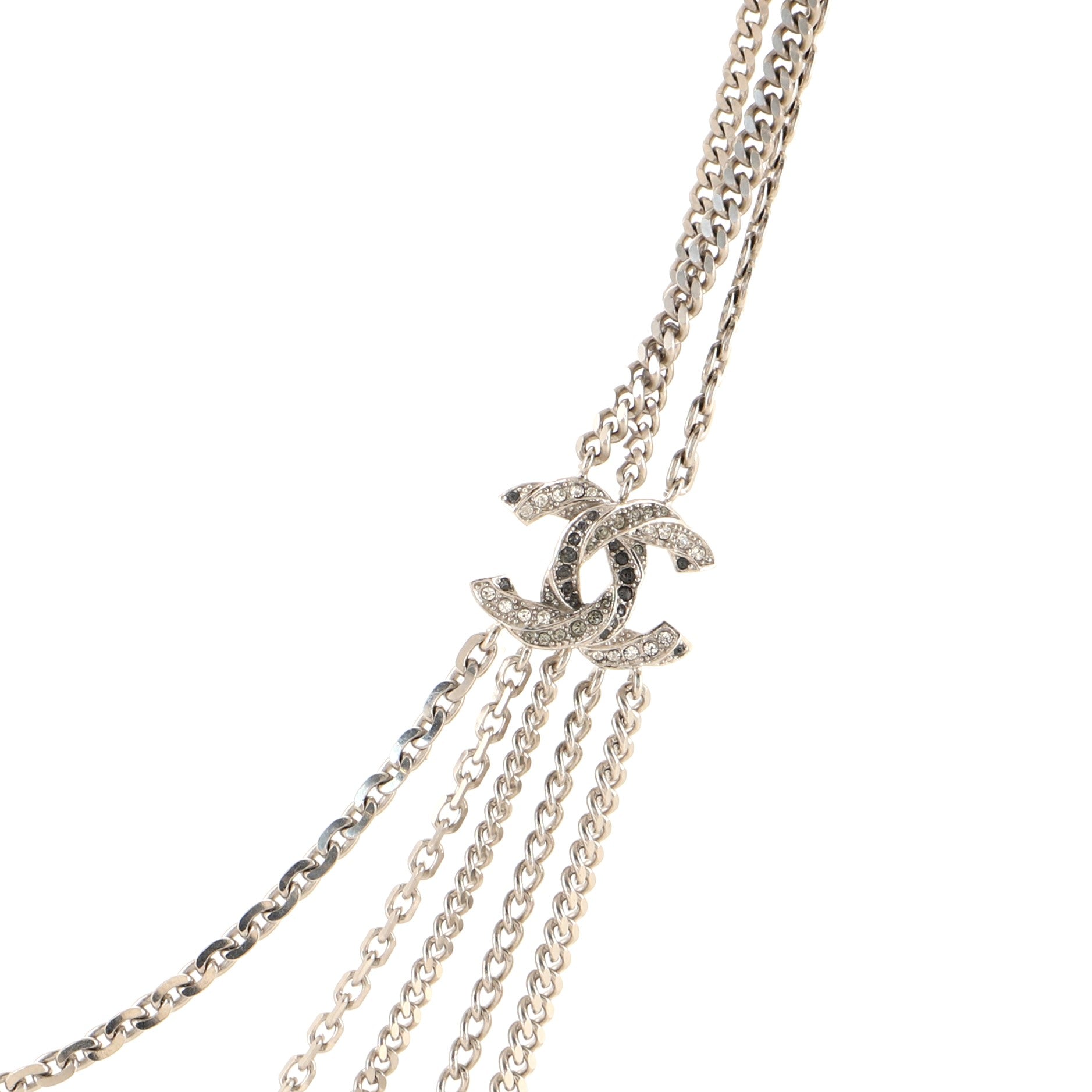 Multistrand CC Necklace Metal with Crystals