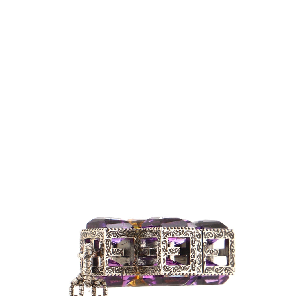G Cube Cross Necklace Sterling Silver with Crystals