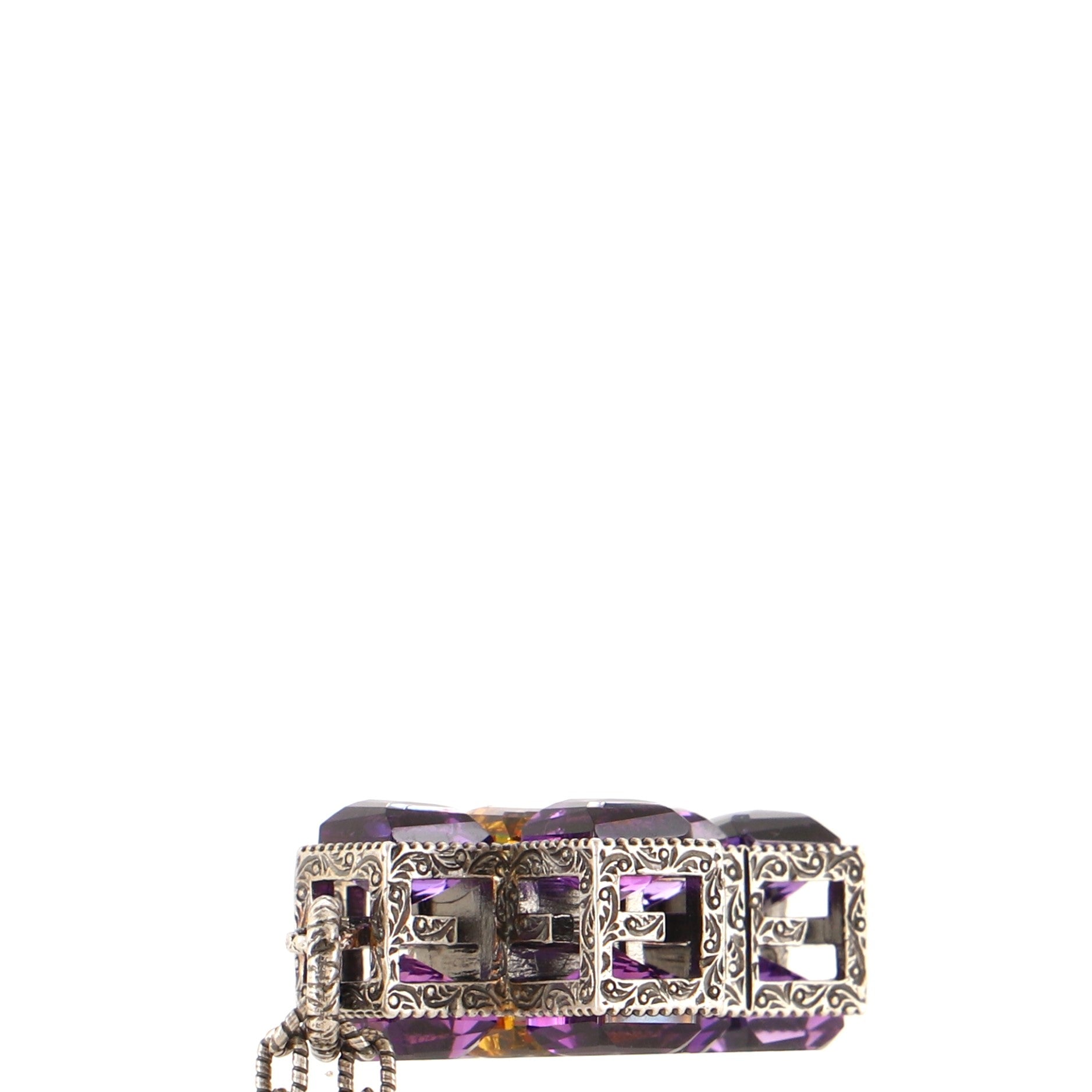 G Cube Cross Necklace Sterling Silver with Crystals