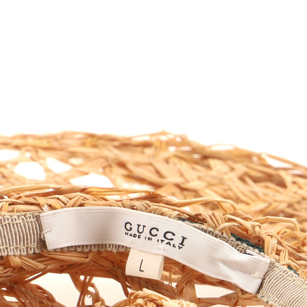 Interlocking G Web Hat Straw Medium