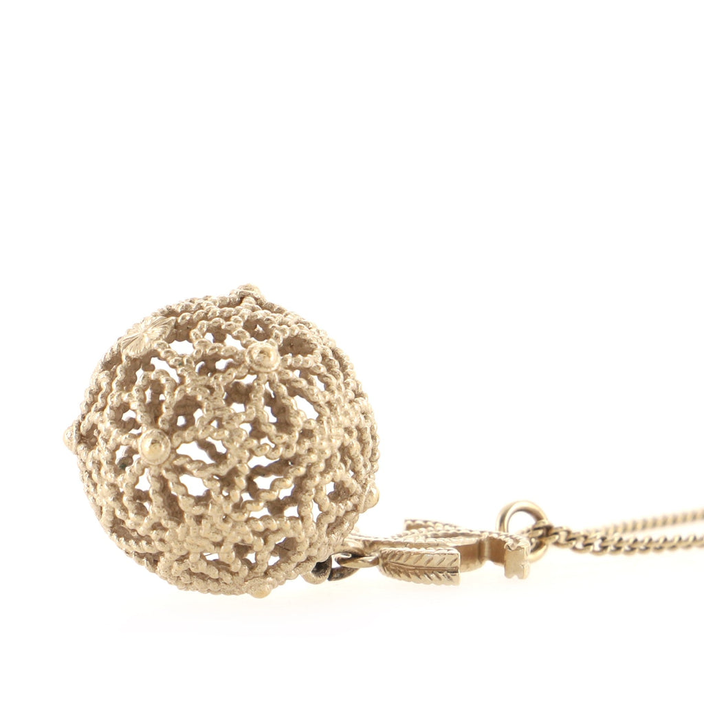 CC Floral Ball Pendant Necklace Metal