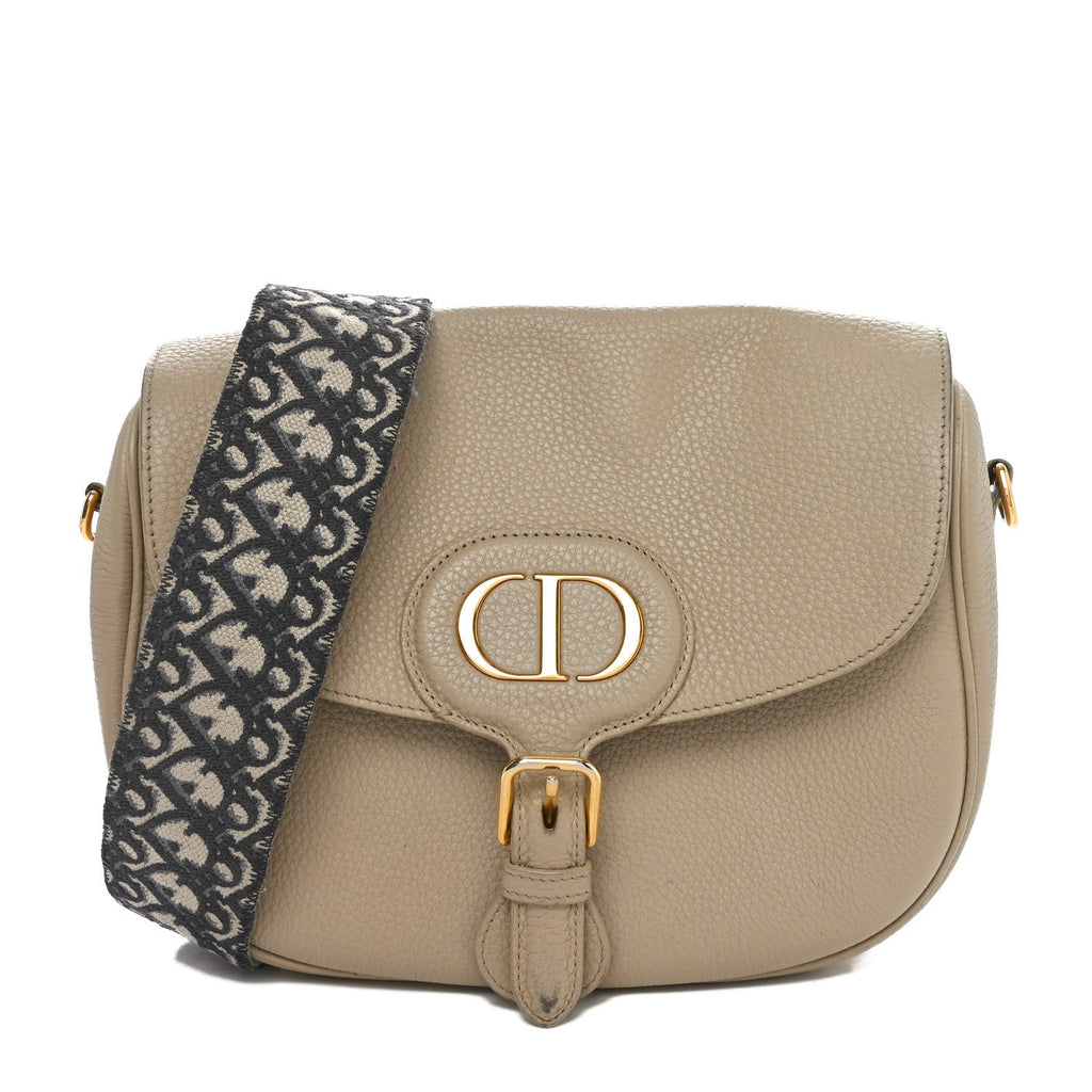 Grained Calfskin Large Bobby Flap Beige