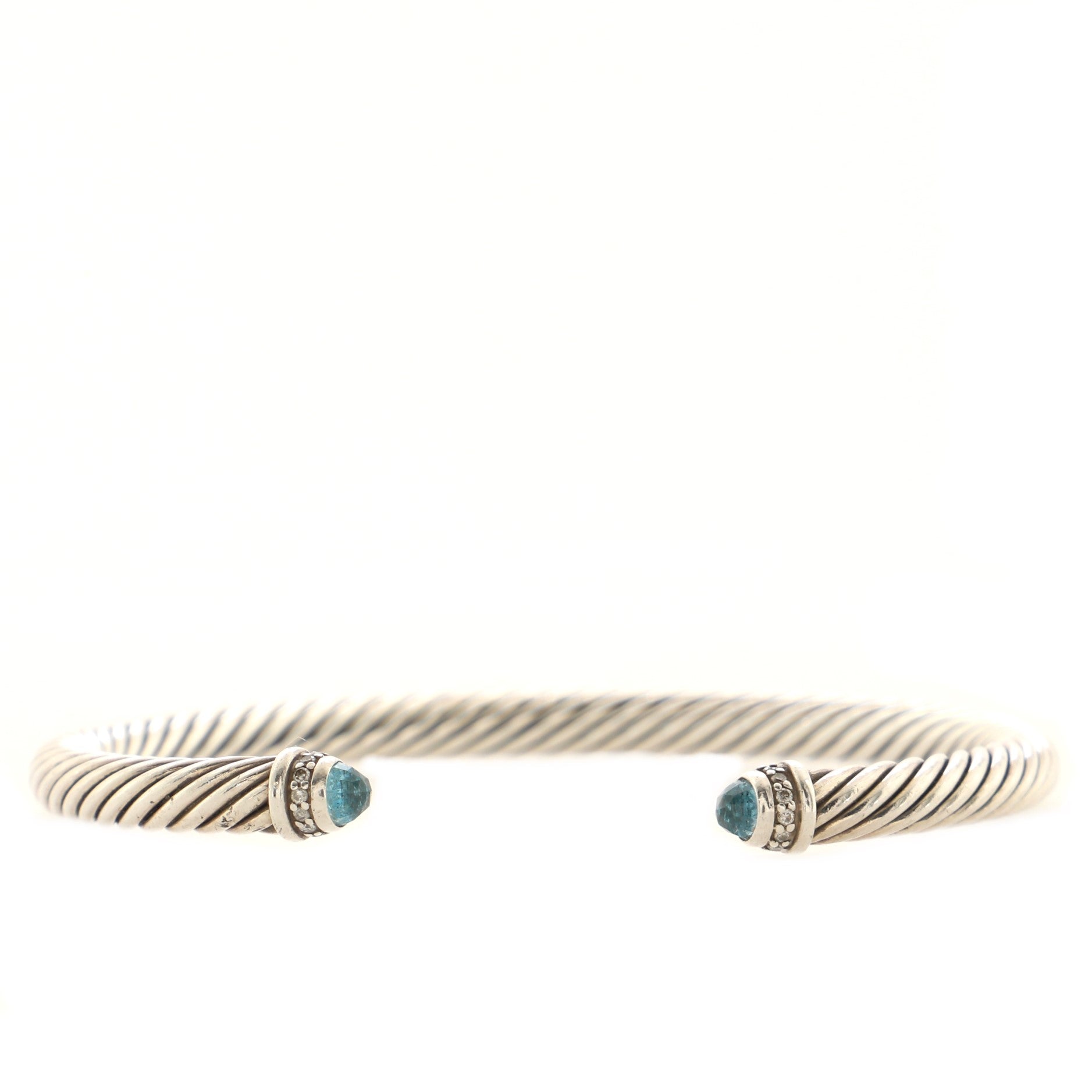 Cable Classic Bracelet Sterling Silver with Topaz and Diamonds 5mm