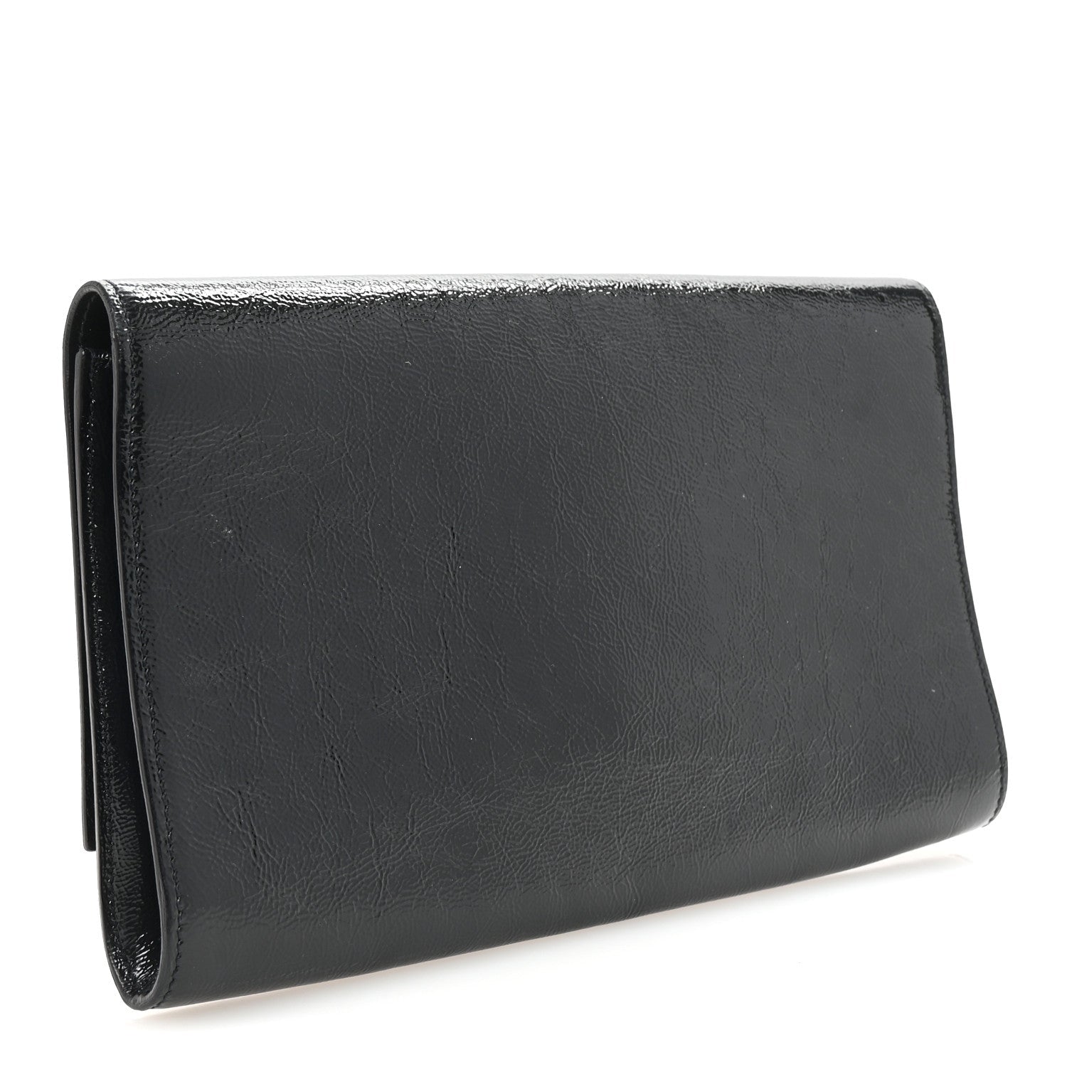 Textured Patent Calfskin Monogram Large Belle De Jour Clutch Navy