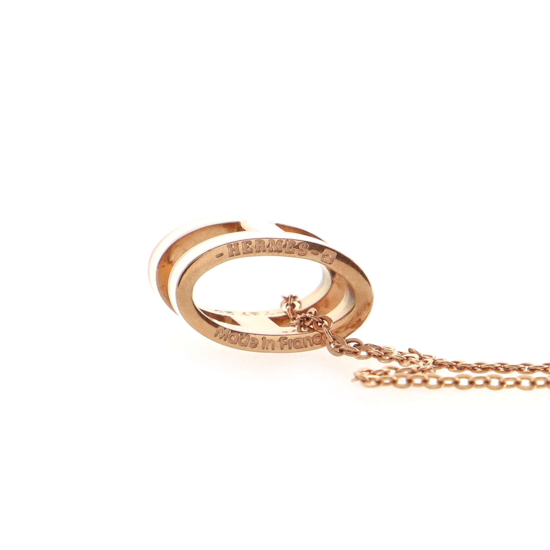 Pop H Pendant Chain Necklace Metal and Enamel Mini