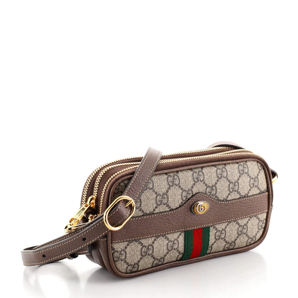 Ophidia Triple Zip Crossbody Bag GG Coated Canvas Mini