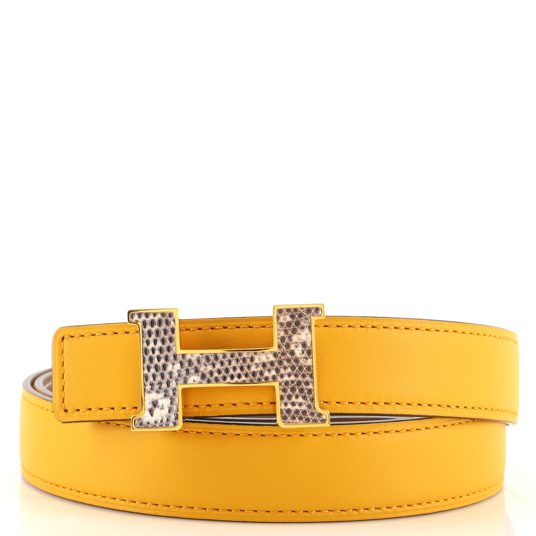 Constance Reversible Belt Leather with Lizard Thin 75