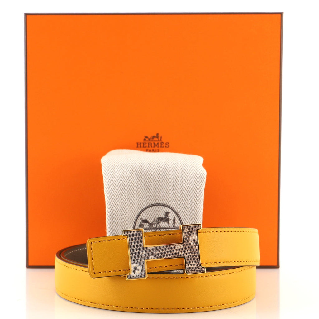 Constance Reversible Belt Leather with Lizard Thin 75