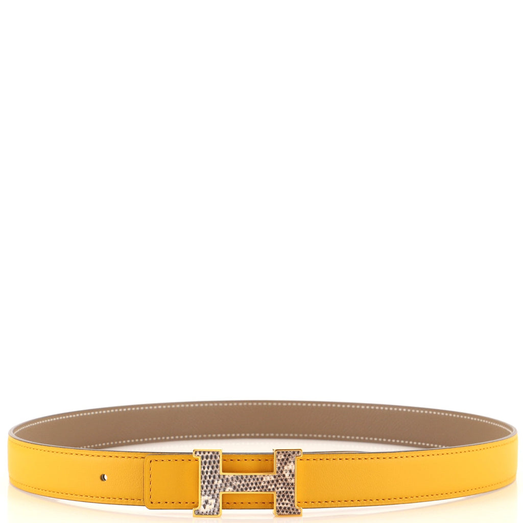 Constance Reversible Belt Leather with Lizard Thin 75