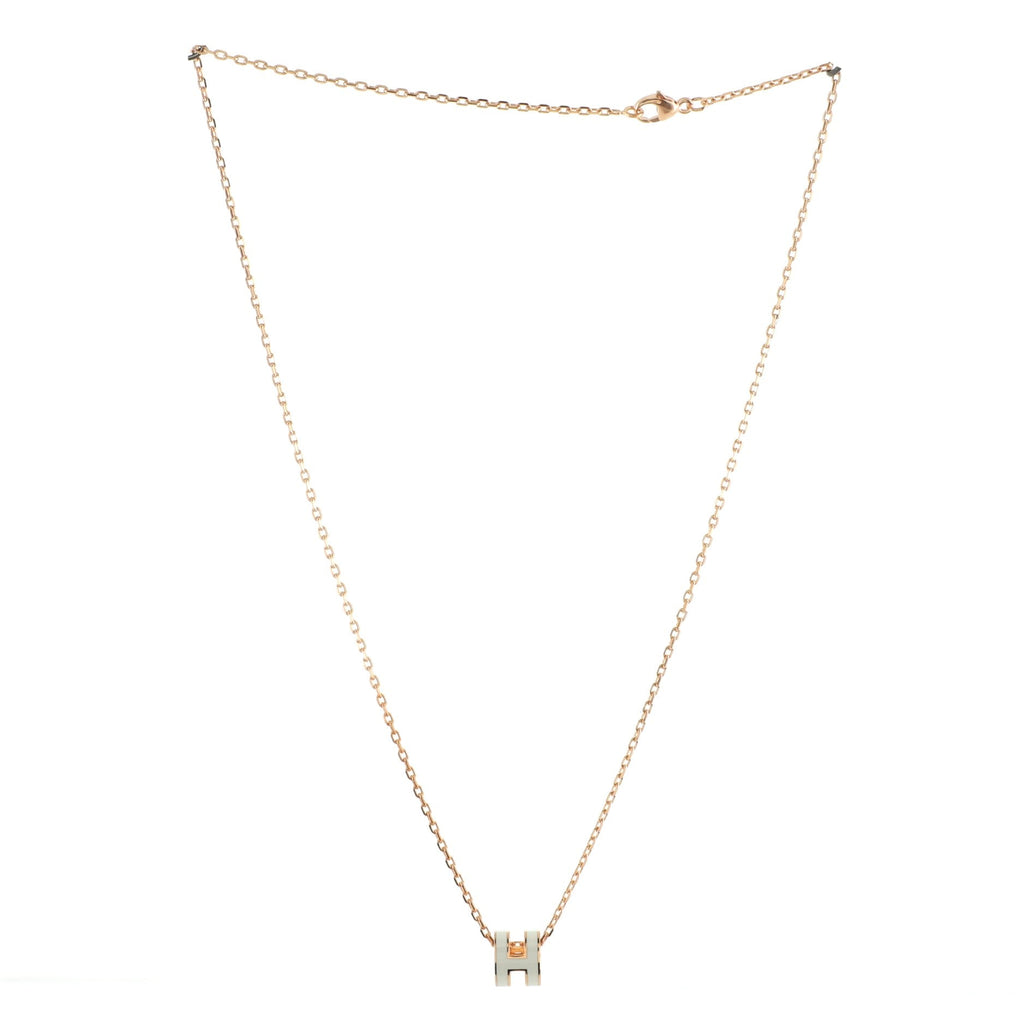 Pop H Pendant Chain Necklace Metal and Enamel Mini