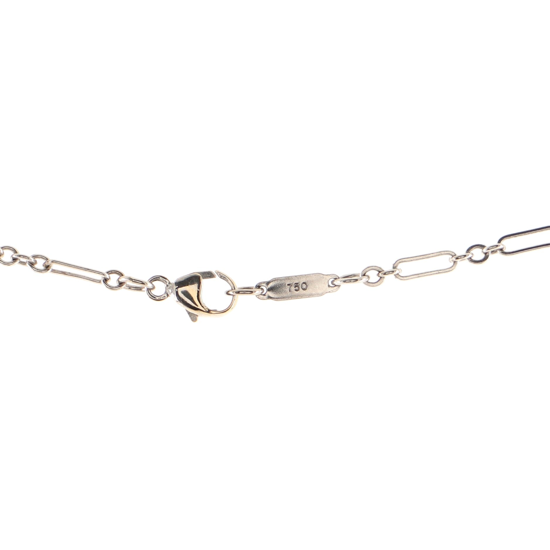 Heart Pendant Chain Necklace 18K White Gold and Diamonds