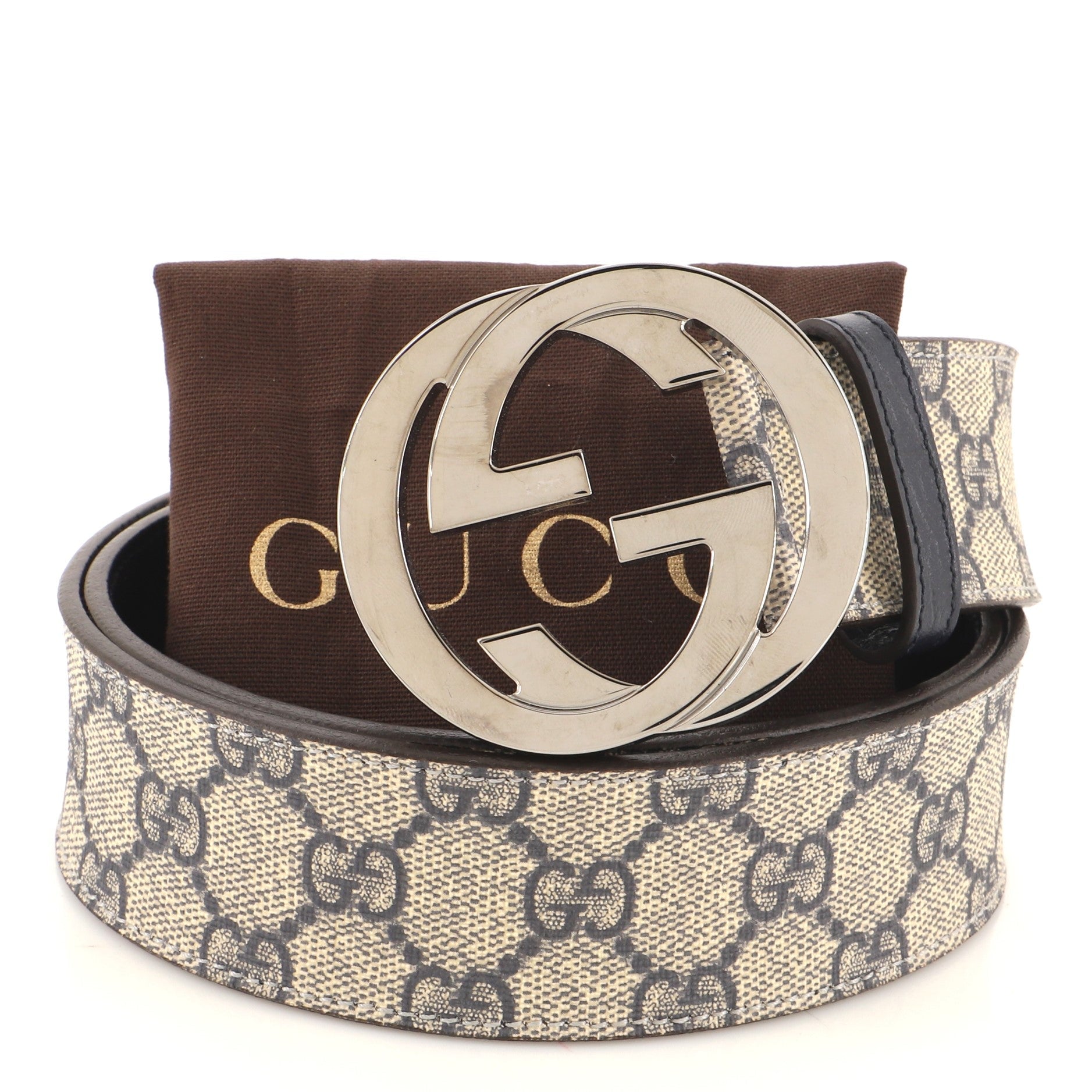 Interlocking G Belt GG Coated Canvas Wide 95