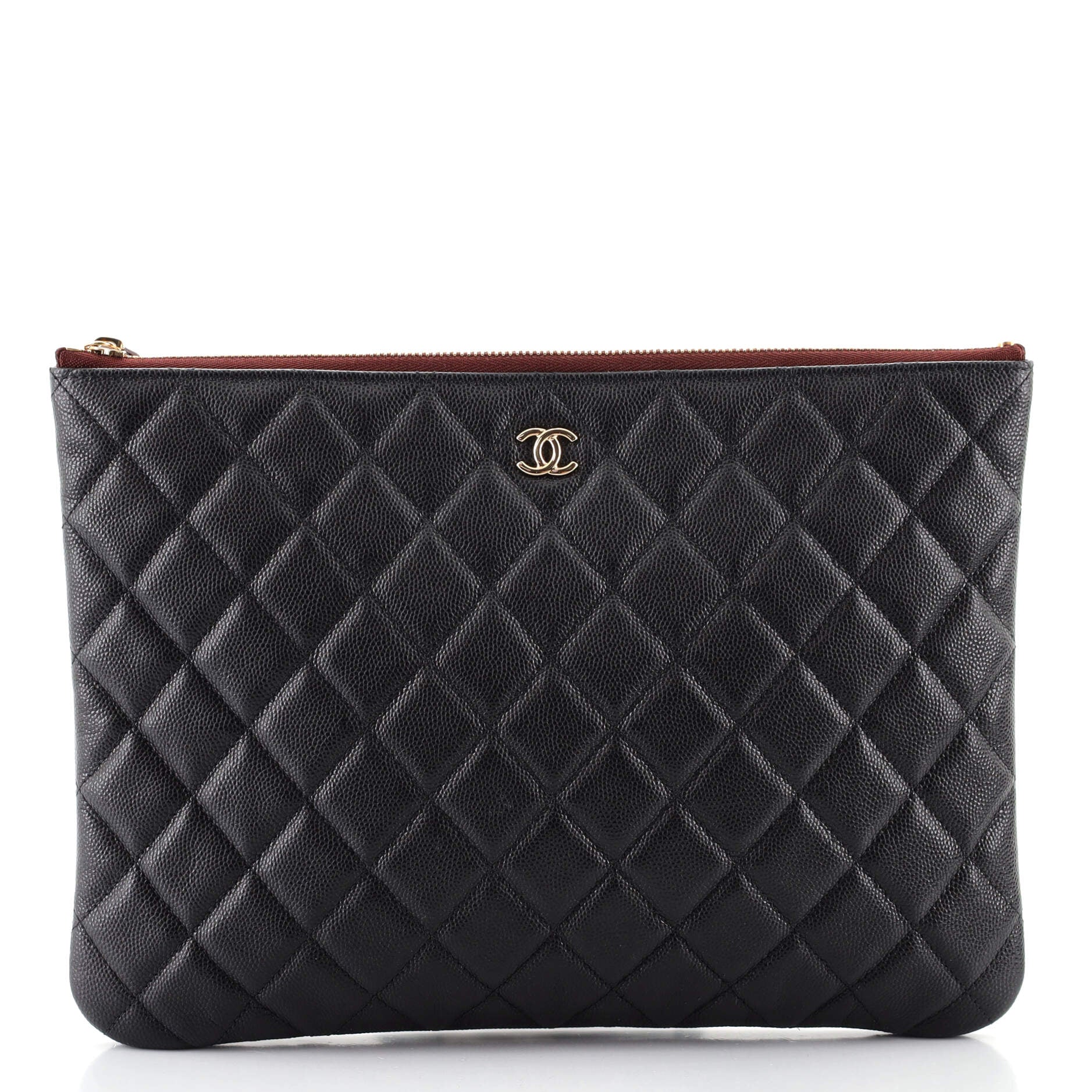 O Case Clutch Quilted Caviar Medium