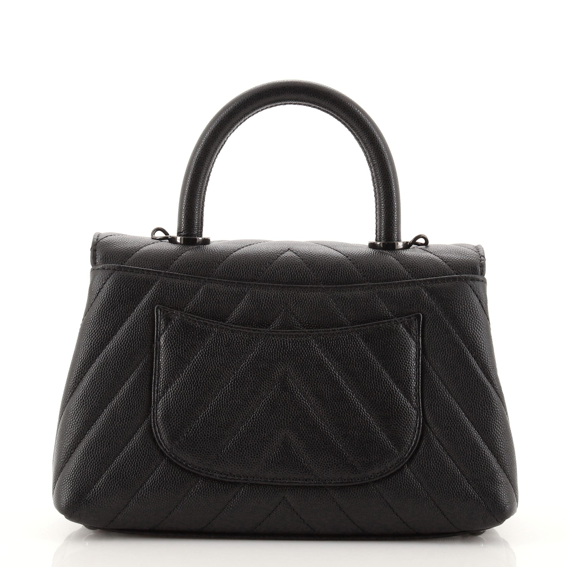Coco Top Handle Bag Chevron Caviar Mini