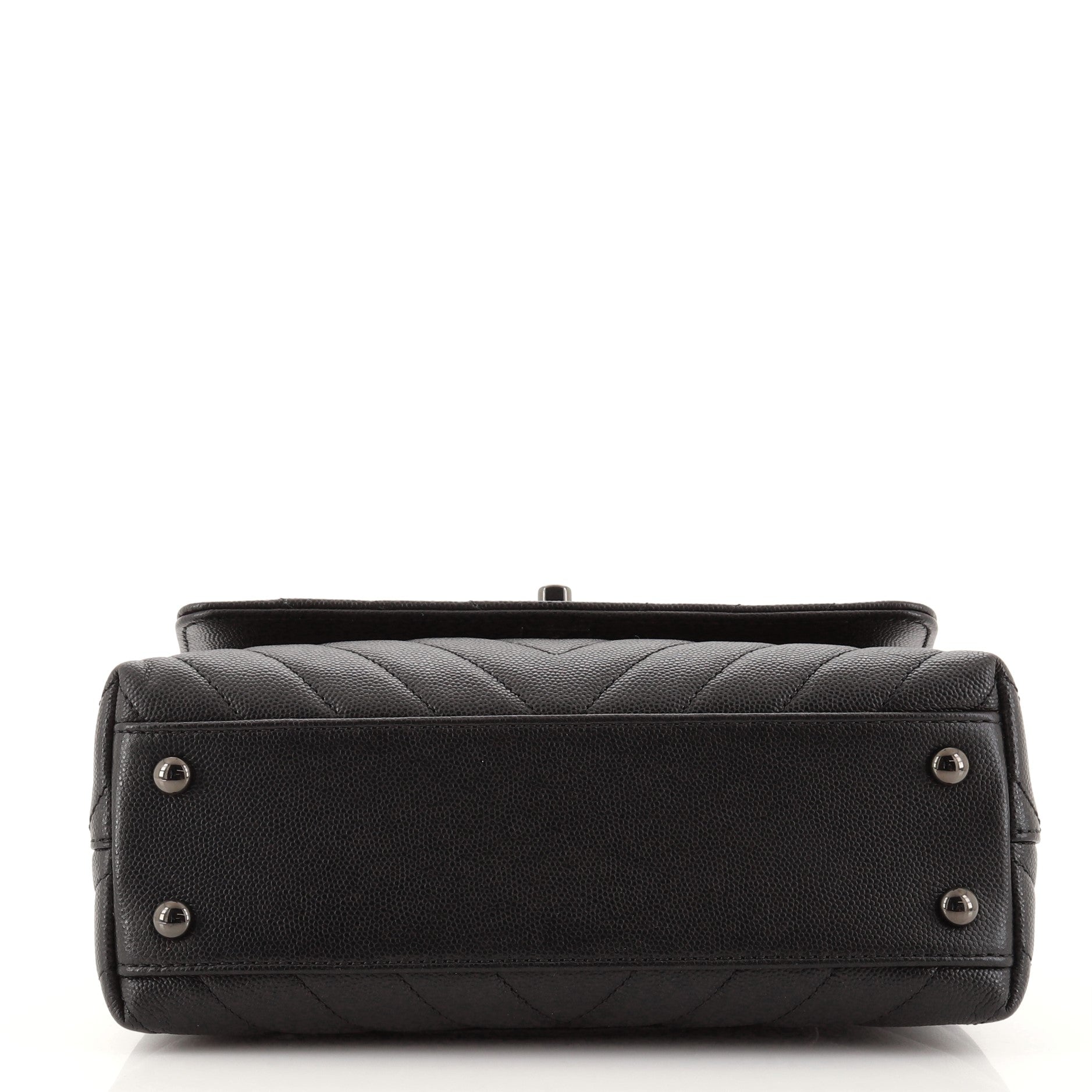 Coco Top Handle Bag Chevron Caviar Mini