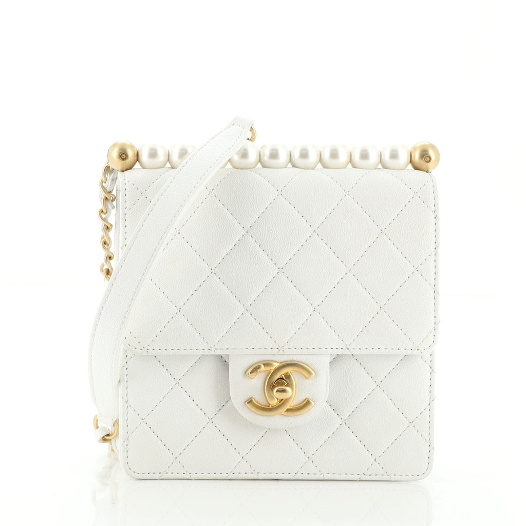 Chic Pearls Flap Bag Quilted Lambskin Mini