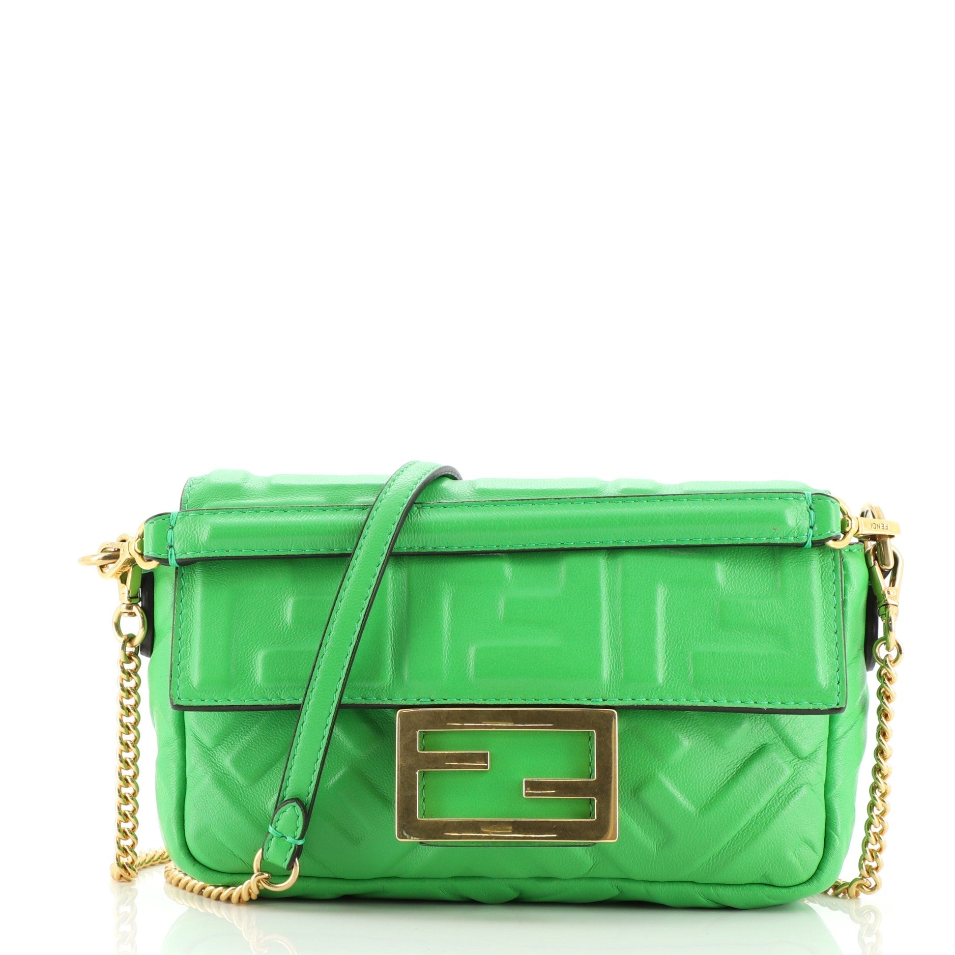Baguette NM Bag Zucca Embossed Leather Mini