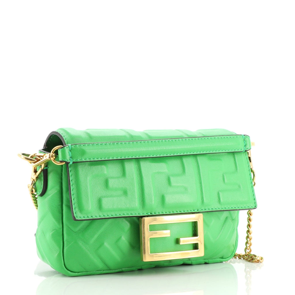 Baguette NM Bag Zucca Embossed Leather Mini