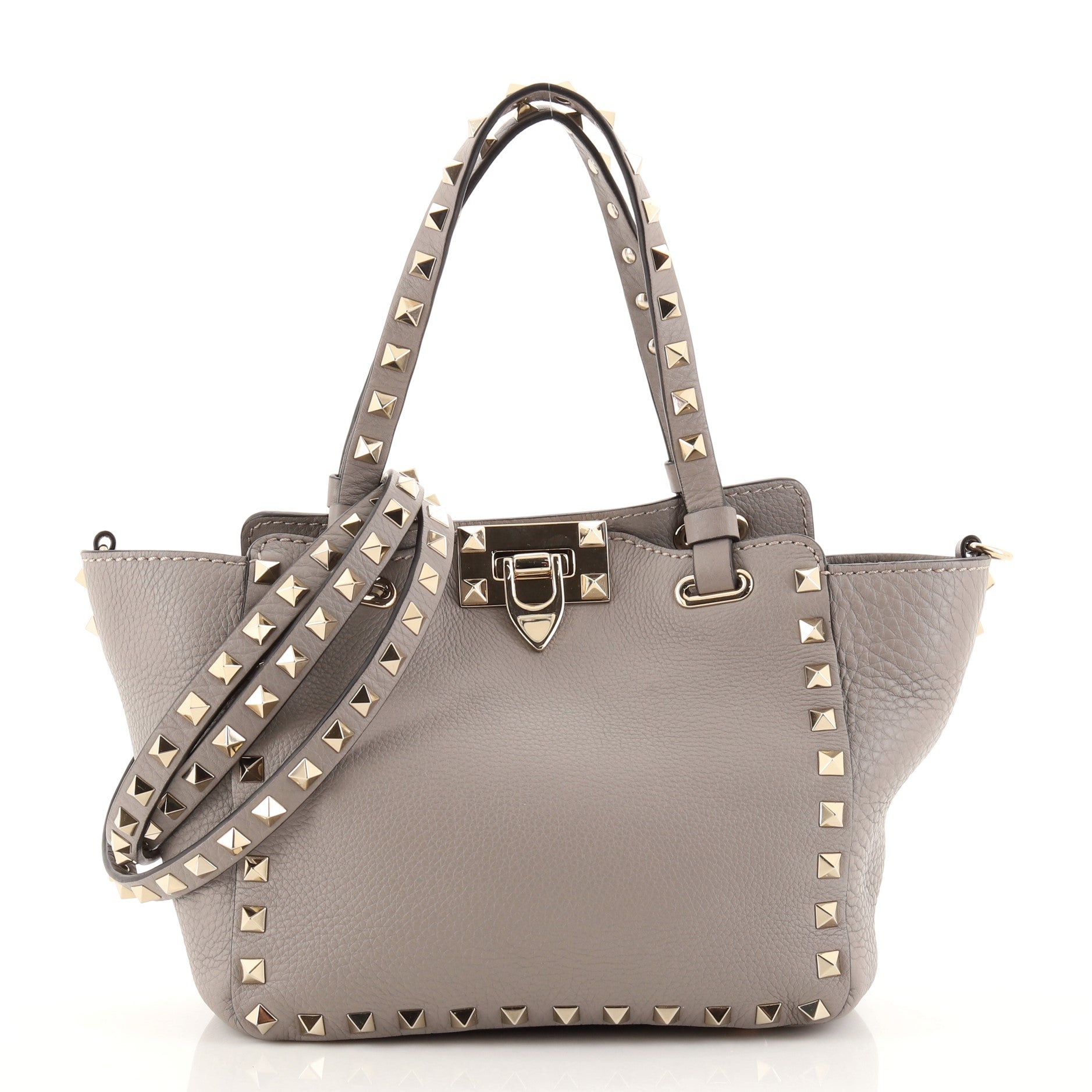 Rockstud Tote Pebbled Leather Mini