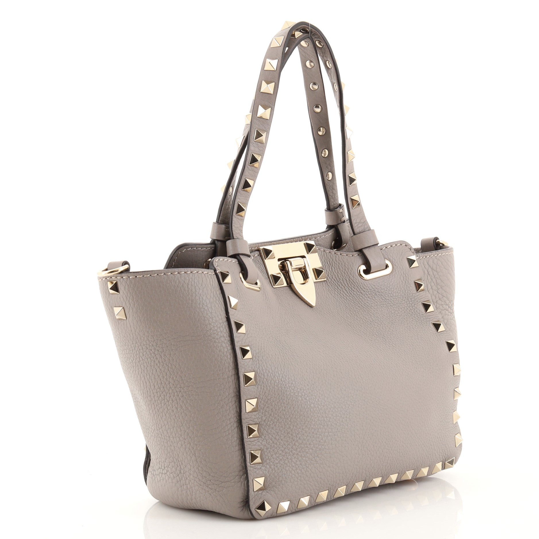 Rockstud Tote Pebbled Leather Mini