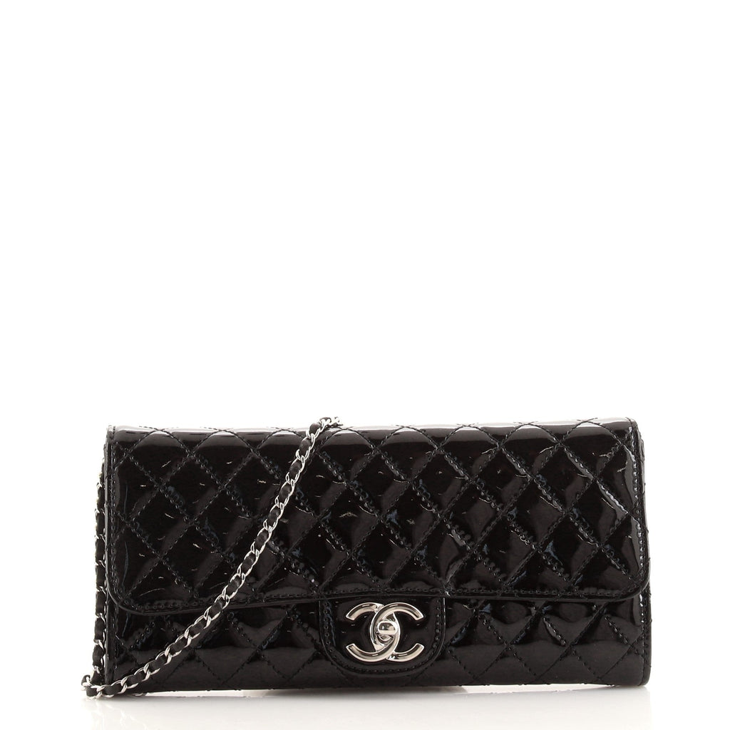 Wallet On Chain Clutch Quilted Patent East West