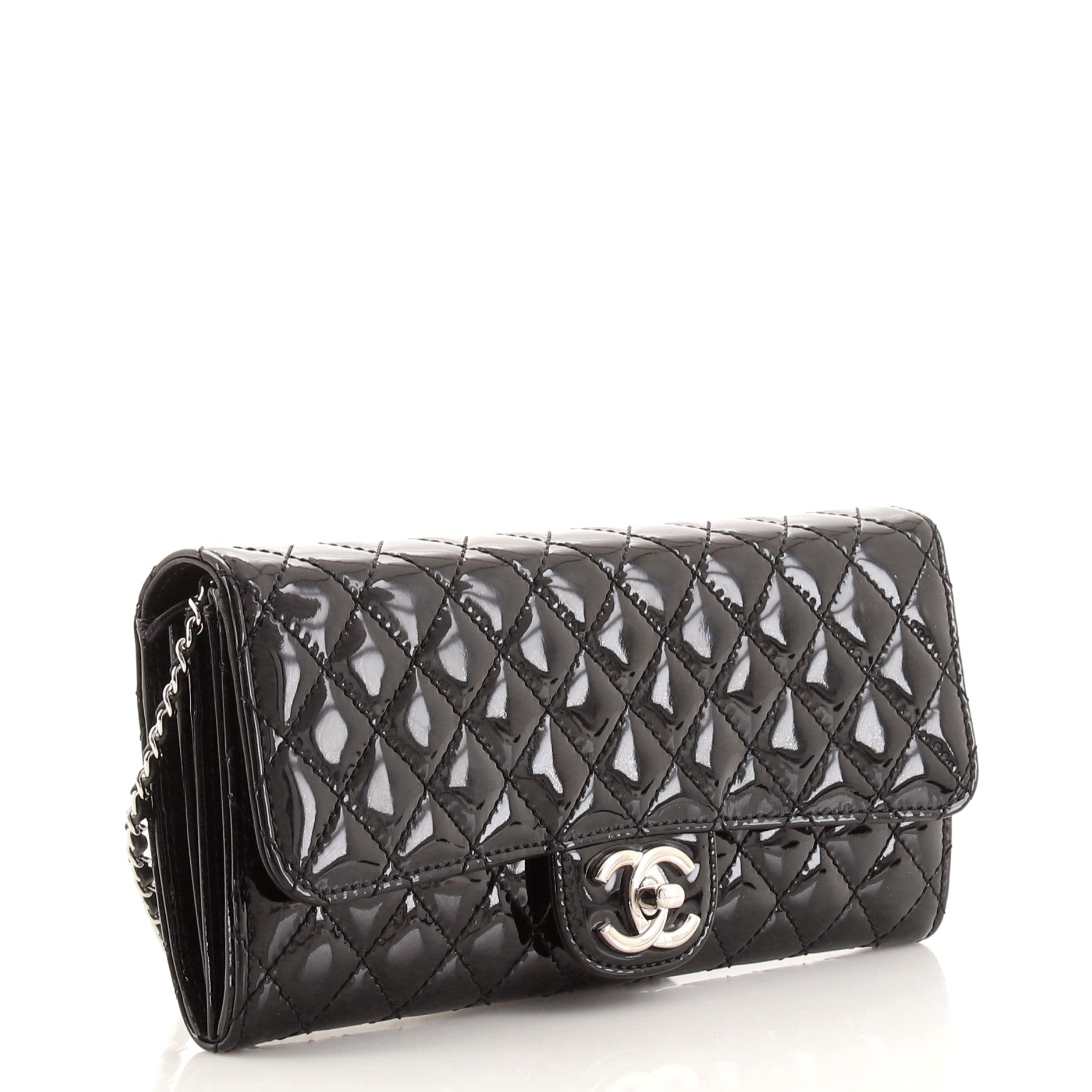 Wallet On Chain Clutch Quilted Patent East West