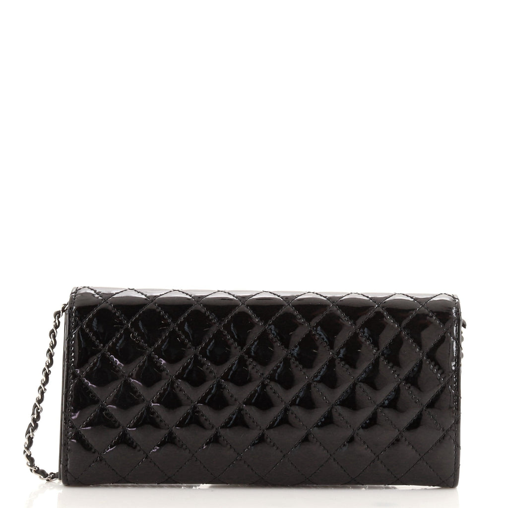 Wallet On Chain Clutch Quilted Patent East West