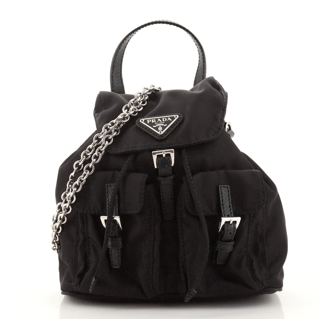 Convertible Chain Backpack Tessuto Mini