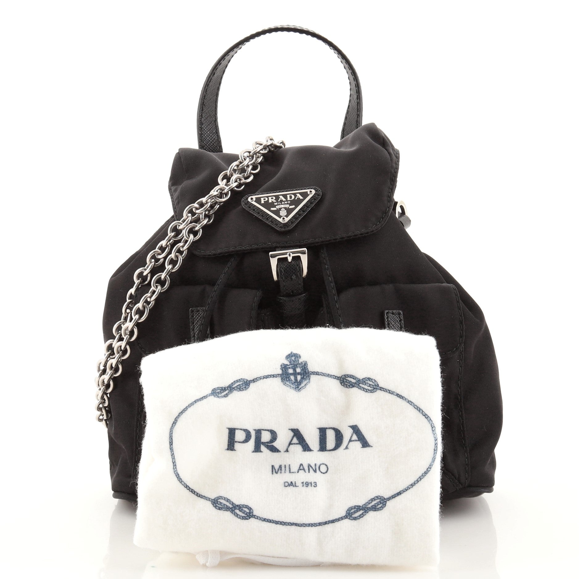Convertible Chain Backpack Tessuto Mini