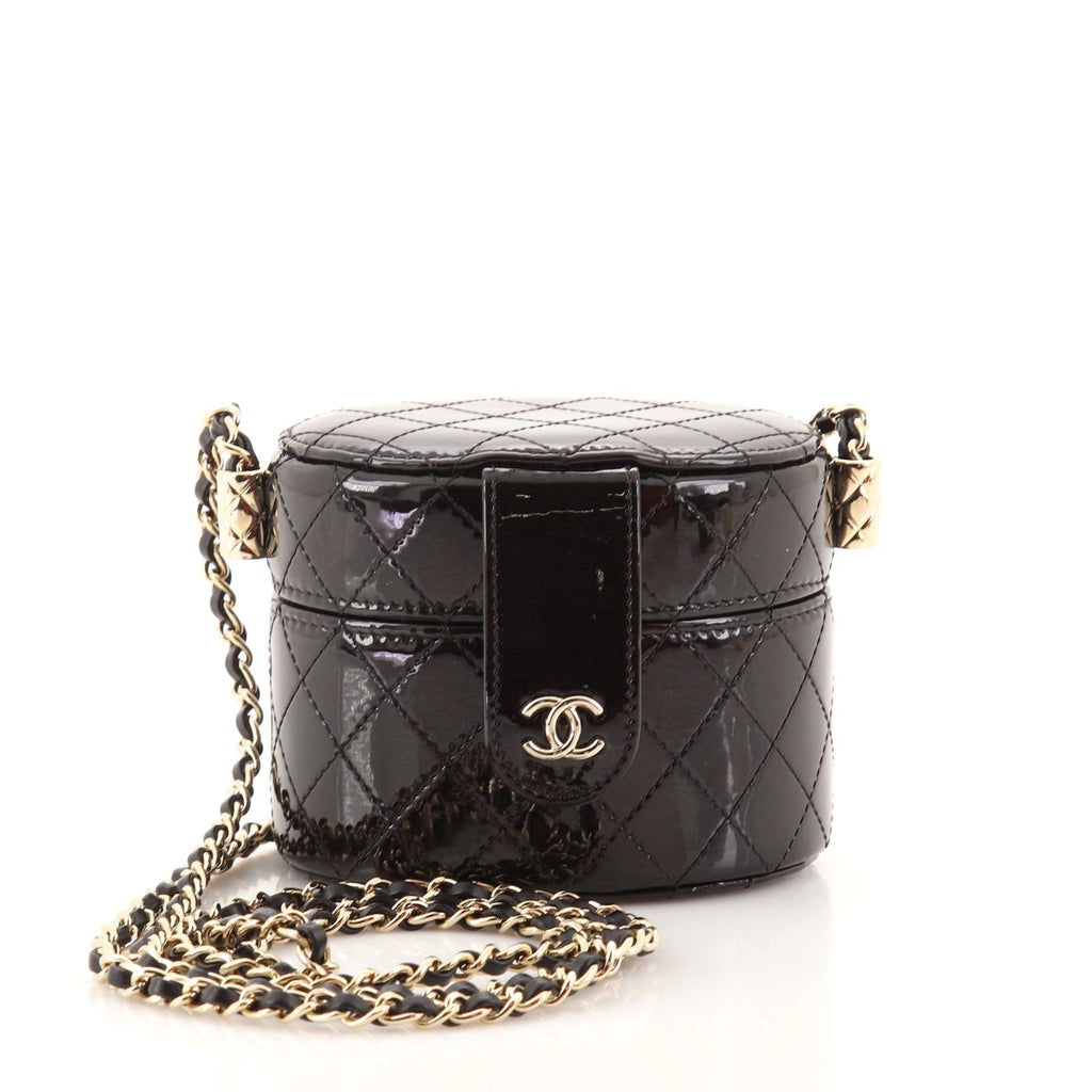 CC Allure Vanity Case with Chain Quilted Patent Mini