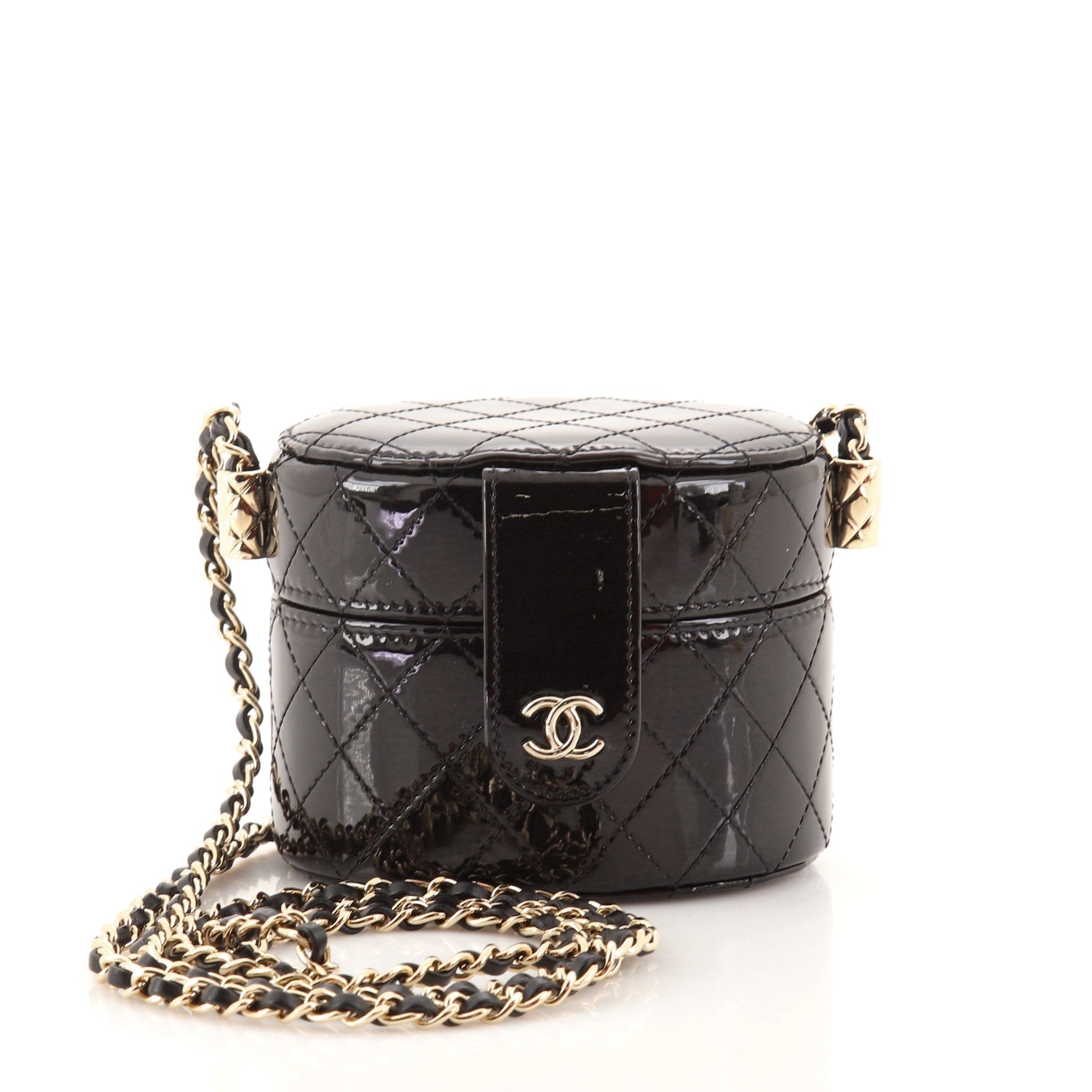 CC Allure Vanity Case with Chain Quilted Patent Mini