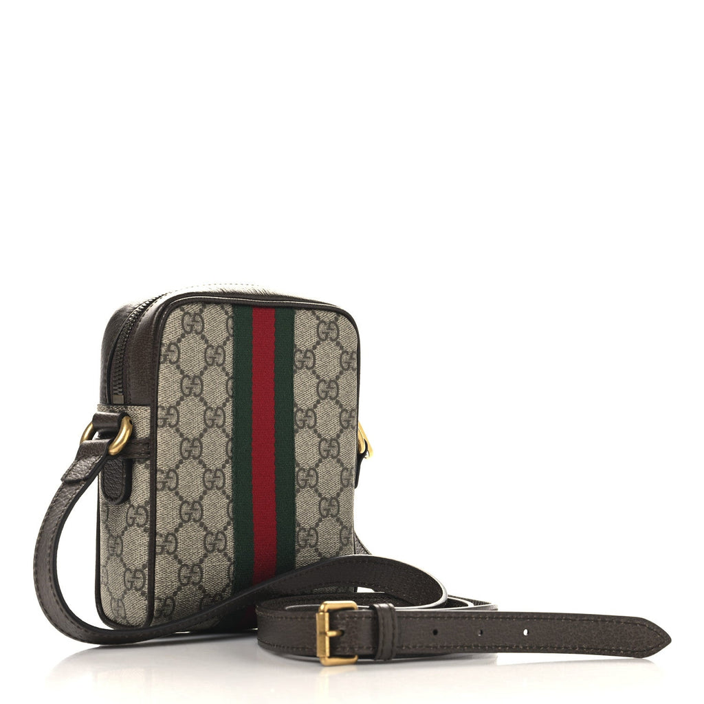 GG Supreme Monogram Web Mini Ophidia Messenger Brown