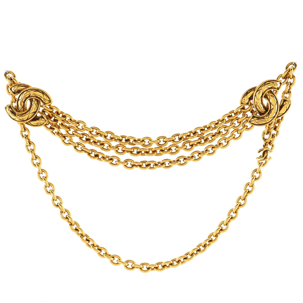 Quilted CC Multi Chain Belt Metal 75