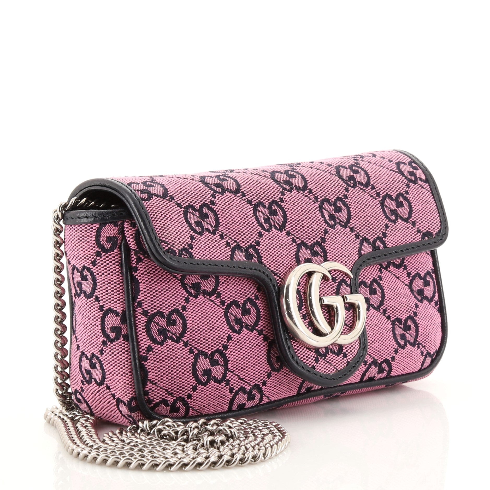 GG Marmont Flap Bag Diagonal Quilted GG Canvas Super Mini
