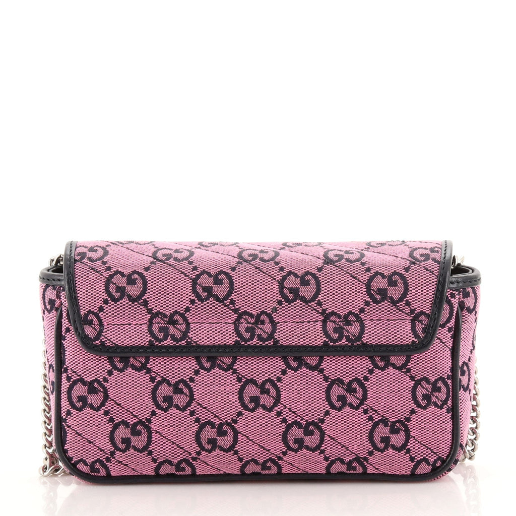GG Marmont Flap Bag Diagonal Quilted GG Canvas Super Mini