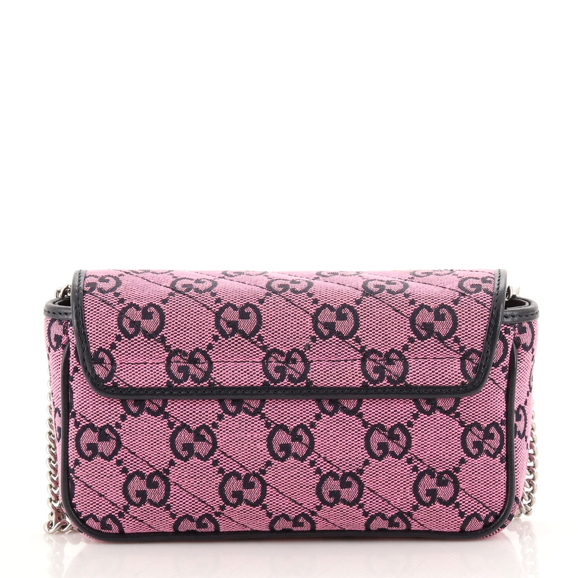 GG Marmont Flap Bag Diagonal Quilted GG Canvas Super Mini