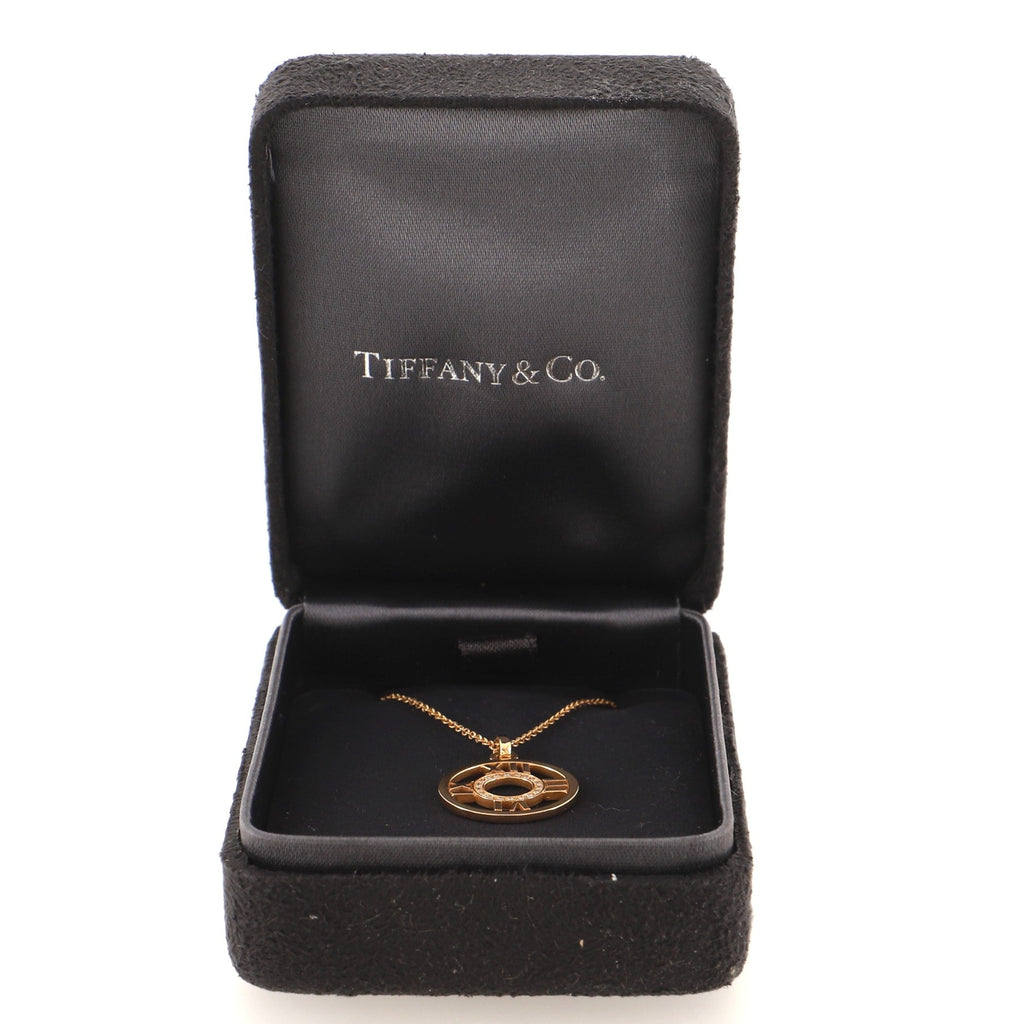 Atlas Open Medallion Pendant Necklace 18K Rose Gold with Diamonds Small