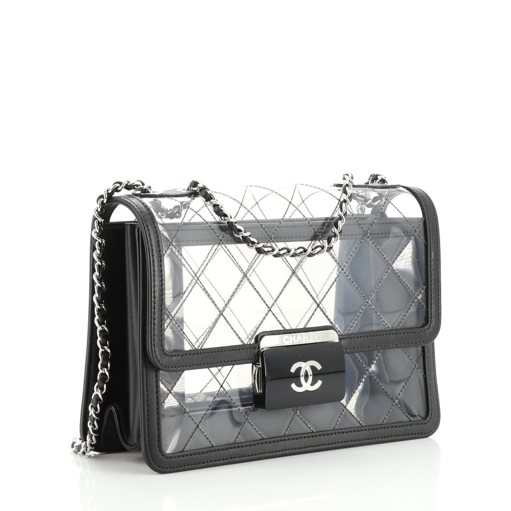 Beauty Lock Flap Bag Quilted PVC With Lambskin Mini