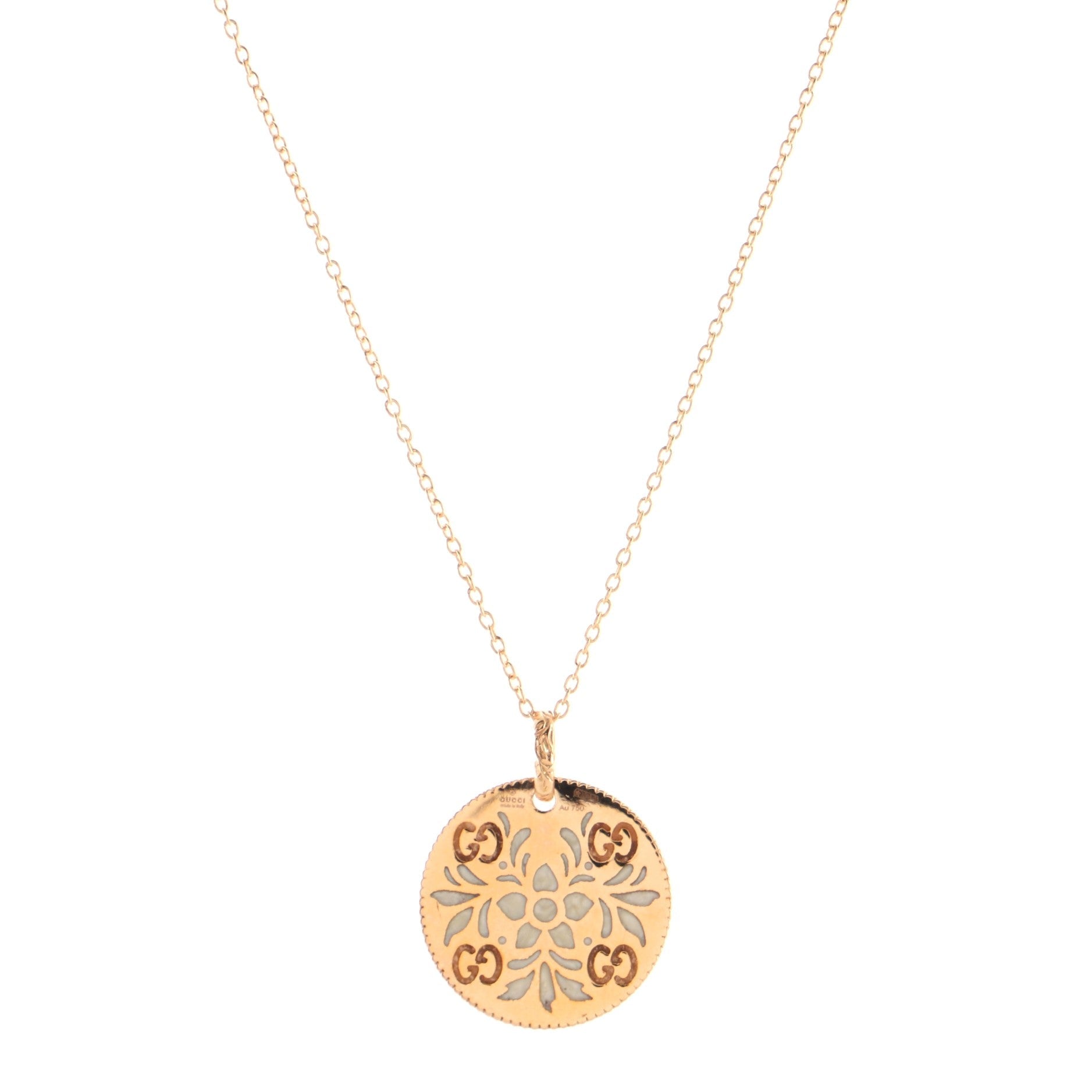 Icon Blooms Pendant Necklace 18K Rose Gold and Enamel