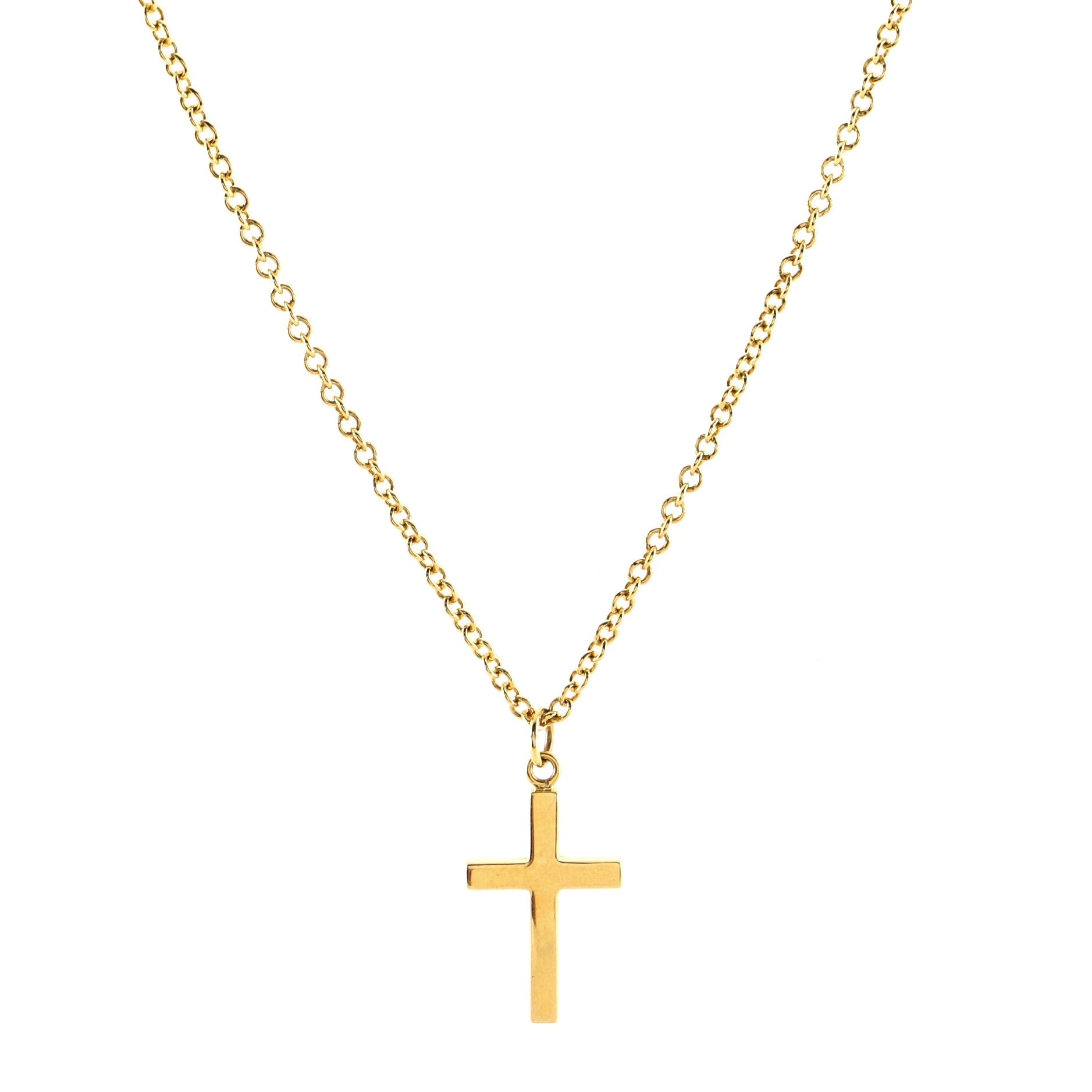 Cross Pendant Necklace 18K Yellow Gold