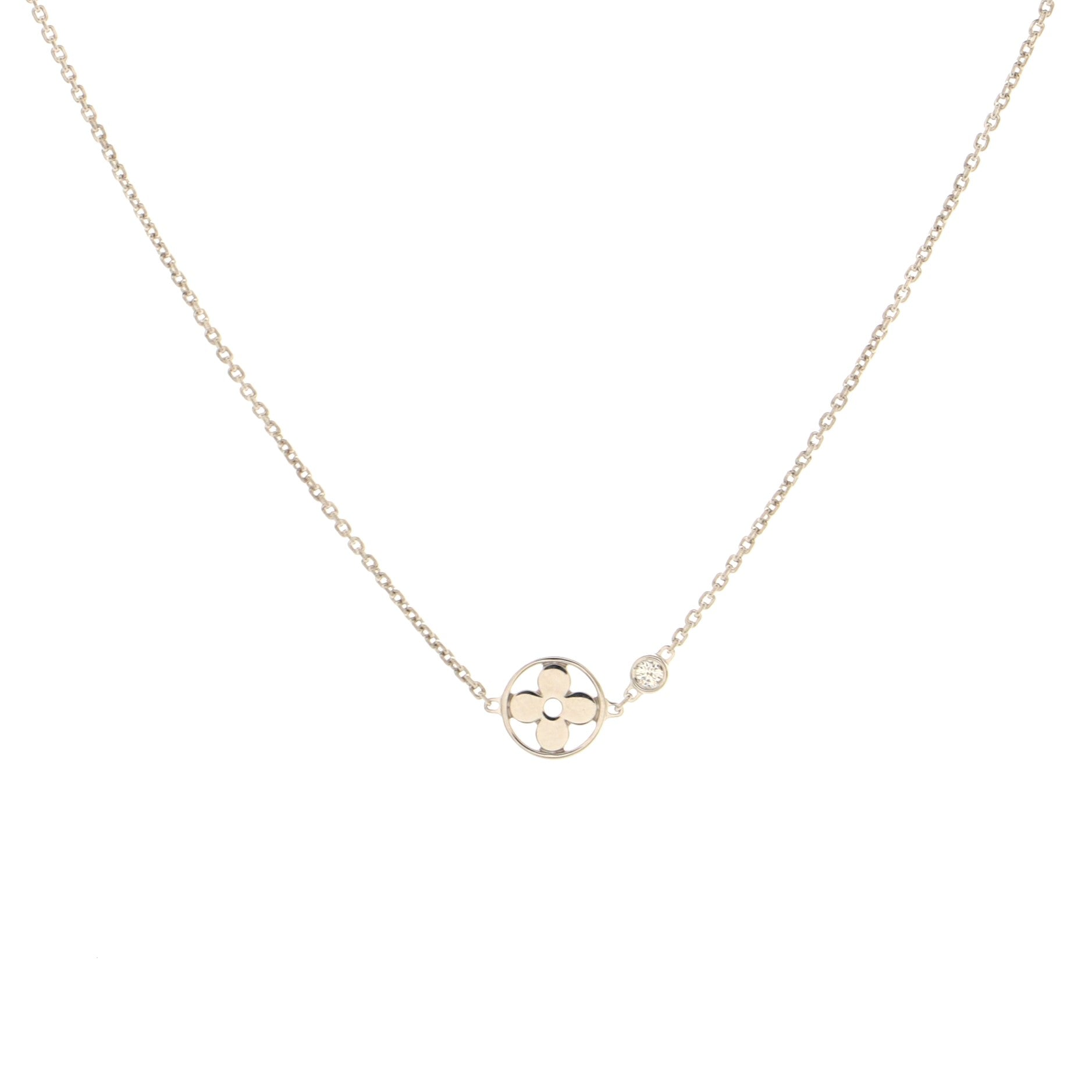 Idylle Blossom Necklace 18K White Gold with Diamond