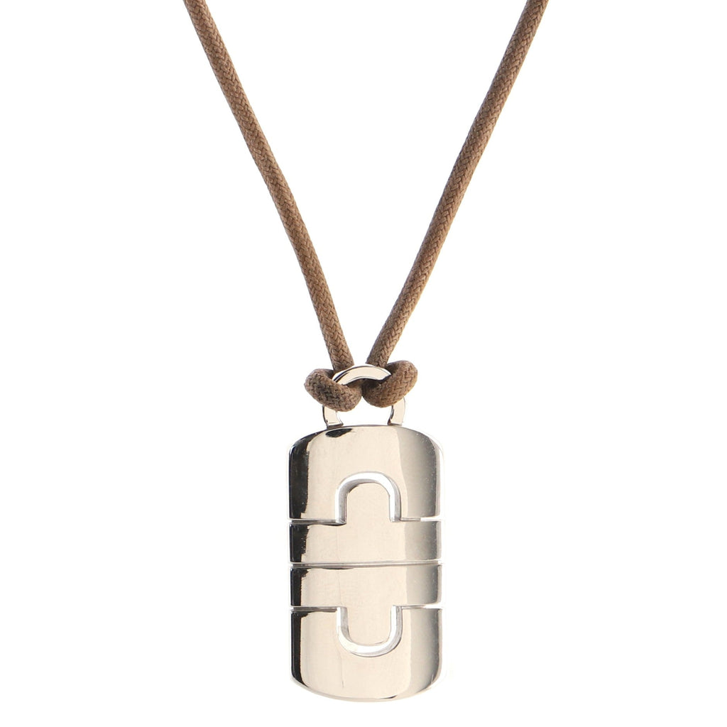 Parentesi Pendant Necklace 18K White Gold with Cord